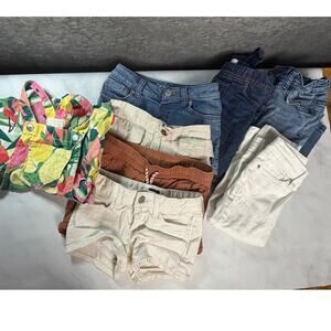 LOT of 7 Pieces, Size 4/5 Girls Pants Shorts Gap, Cat & Jack EUC